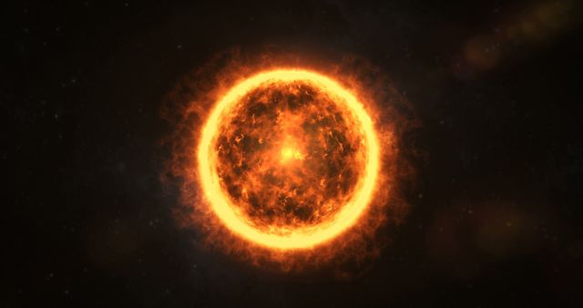 Glowing Sun with Fiery Outer Halo in Space - Download Free Stock Images Pikwizard.com