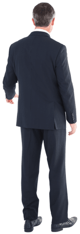 Transparent Businessman Facing Away in Suit Full View