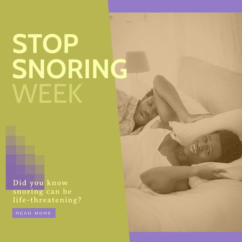 stop snoring week awareness banner with distressed partner - Download Free Stock Templates Pikwizard.com