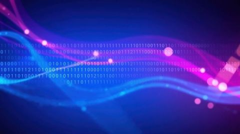 futuristic digital waveforms with binary code in neon light - Download Free Stock Images Pikwizard.com