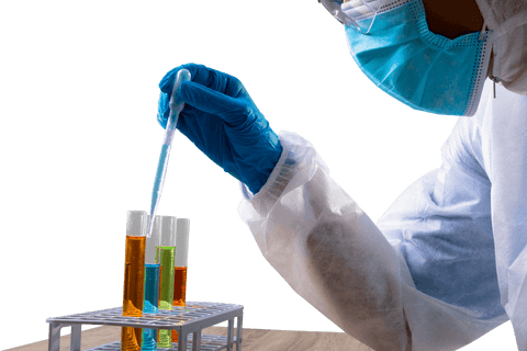 transparent biomedical researcher conducting experiments with test tubes - Download Free Stock Videos Pikwizard.com