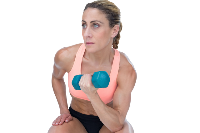 Strong Woman Exercising with Dumbbell on Transparent Background - Download Free Stock Videos Pikwizard.com