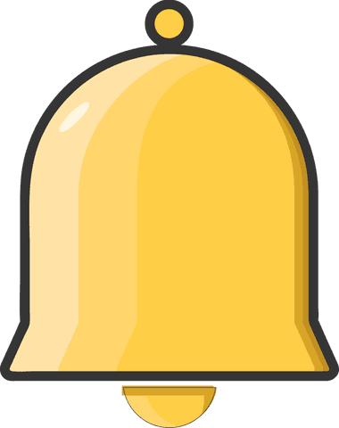 shining yellow bell icon with transparent background - Download Free Stock Videos Pikwizard.com