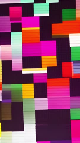 Vertical neon tiles sliding on grid | Abstract motion graphics loop for tech and AV projects