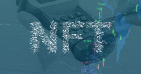 Digital Cryptocurrency Concept with NFT Overlay