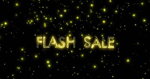 Flash sale bright yellow neon lights festive background