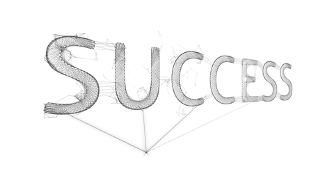 Success text illustration with transparent background for motivational use