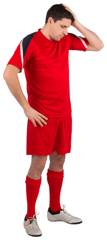 Transparent Disappointed Soccer Player in Red Uniform - Download Free Stock Videos Pikwizard.com