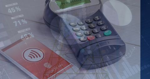 Contactless Payment with Financial Analytics Overlay - Download Free Stock Images Pikwizard.com