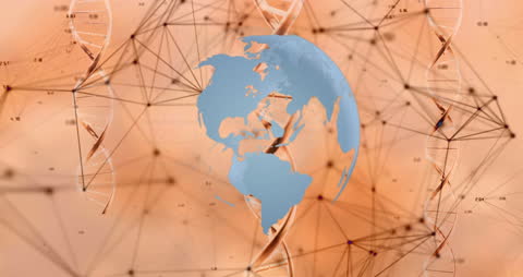 Global Network and DNA Integration Conceptual Visual