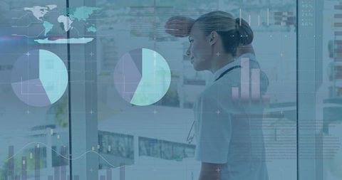 Professional woman analyzing data in modern office setting