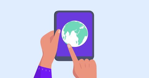 Exploration Concept: Hands Interacting with World Map on Tablet - Download Free Stock Images Pikwizard.com