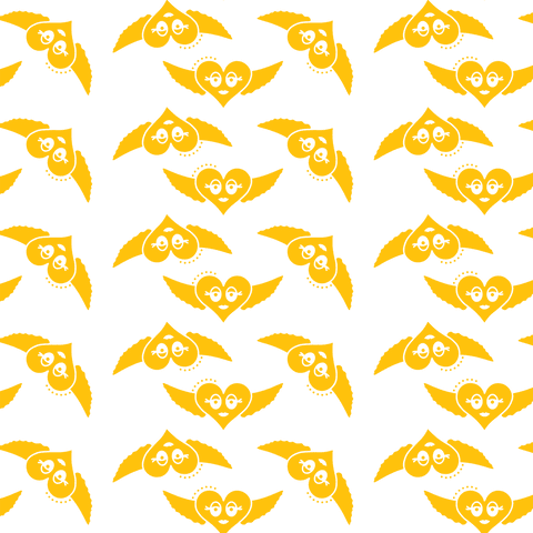 seamless yellow winged hearts pattern on transparent background - Download Free Stock Videos Pikwizard.com