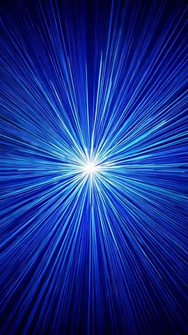 Pulsing Blue Starburst Vertical Video with Radiant White Core and Neon Rays