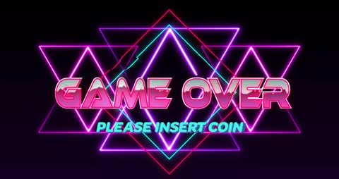 Retro Neon Game Over Screen with Futuristic Touch