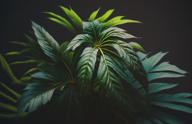 Lush Green Tropical Plant with Vivid Foliage - Download Free Stock Images Pikwizard.com