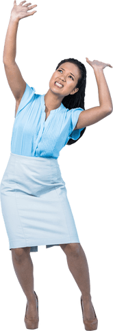 transparently anxious businesswoman defending from unseen threat - Download Free Stock Videos Pikwizard.com