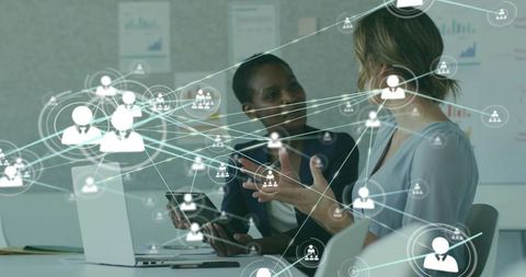 Collaborative Businesswoman Teamwork in Modern Digital Workspace