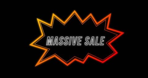 Retro Eighties Neon Massive Sale Advertisement - Download Free Stock Images Pikwizard.com