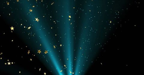 Radiant Gold Stars Against a Sparkling Teal Backdrop - Download Free Stock Images Pikwizard.com