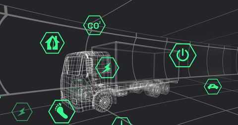 3D Wireframe Model of Eco-Friendly Smart Truck - Download Free Stock Images Pikwizard.com