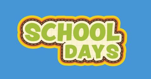 Retro 'School Days' Typography on Blue Background