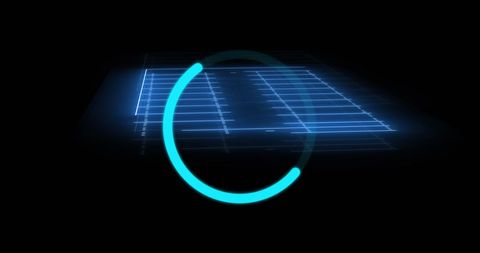 Neon Blue Sports Scanning Interface with Grid