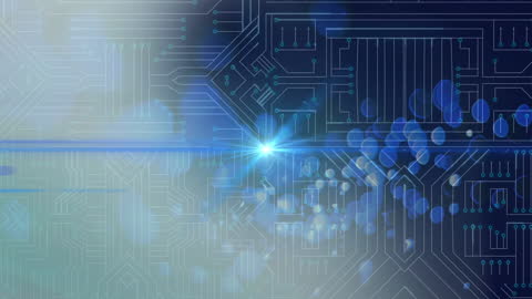 Abstract Digital Network With Blue Light Spots