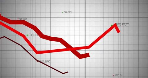 Red Financial Data Graphic on Grid with Arrow Trendline - Download Free Stock Images Pikwizard.com