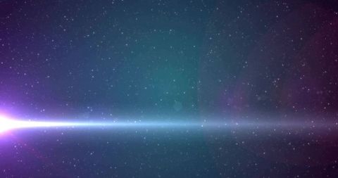 Ethereal Beam of Light Crossing Starry Outer Space