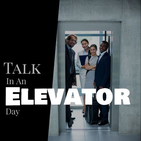multiracial business colleagues talking in office elevator for special day - Download Free Stock Templates Pikwizard.com