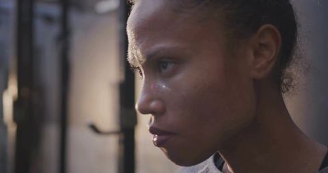 Determined Athlete Focused on Intense Gym Workout