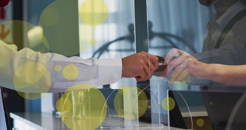 Secure Transaction with Protective Measures at Hotel Reception