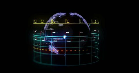 Digital Interface with Globe and Data Overlays - Download Free Stock Images Pikwizard.com