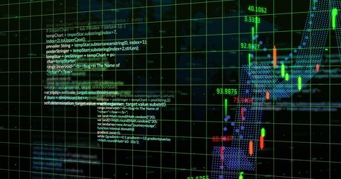 Abstract Financial Market Data with CGI and Code Overlay - Download Free Stock Images Pikwizard.com