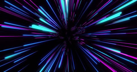 Neon Radiant Light Trails on Black Background - Download Free Stock Images Pikwizard.com