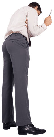 caucasian businessman inspects pen transparent background - Download Free Stock Videos Pikwizard.com