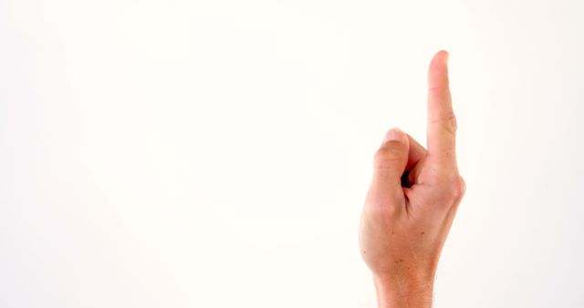 Hand Pointing Up Against White Background - Download Free Stock Images Pikwizard.com