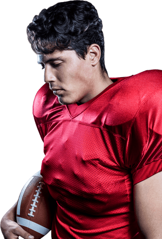 transparent american football player holding ball with eyes closed - Download Free Stock Videos Pikwizard.com