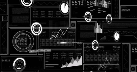 Futuristic Digital Data Charts and Graphs Interface - Download Free Stock Images Pikwizard.com