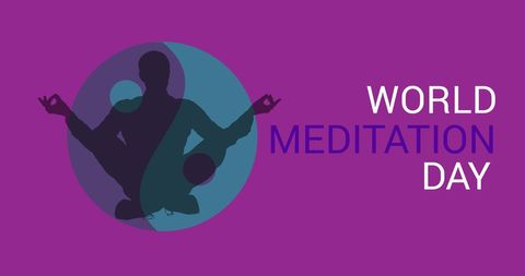 World Meditation Day Celebration with Meditating Silhouette - Download Free Stock Images Pikwizard.com