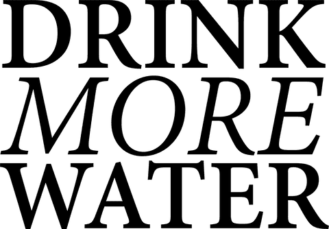 Drink More Water Text in Health Promotion Design on Transparent Background