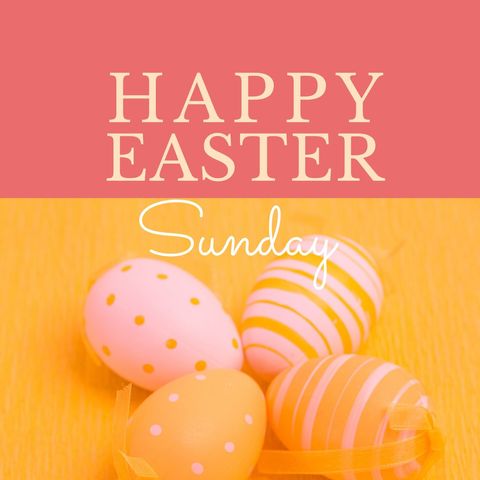 colorful easter eggs and happy easter sunday greeting - Download Free Stock Templates Pikwizard.com