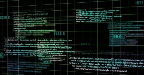 Digital Code Screen with Green Text on Black Grid - Download Free Stock Images Pikwizard.com