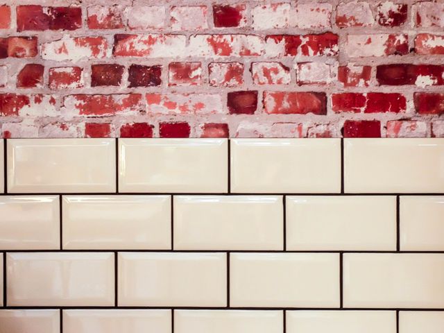 White Ceramic Wall Tile Beside Red Concrete Bricks - Download Free Stock Photos Pikwizard.com