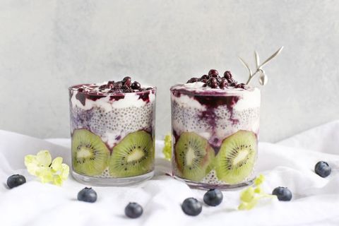 Healthy Kiwi and Berry Chia Pudding Parfait