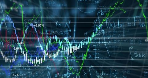 Dynamic Financial Market Graph Amidst Digital Equations - Download Free Stock Images Pikwizard.com