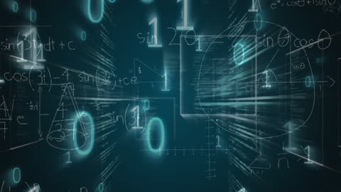 Animated Binary Code with Scientific Data Background