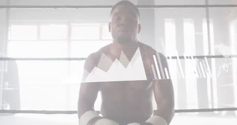 Boxer Analyzing Performance with Sports Analytics in Ring