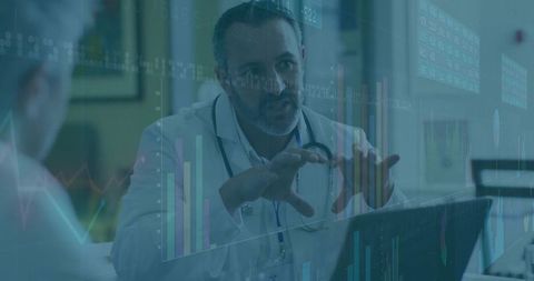 Modern Healthcare: Doctor Analyzing Health Data with Laptop